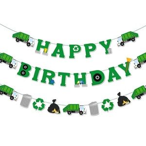 Garbage truck Birthday Banner